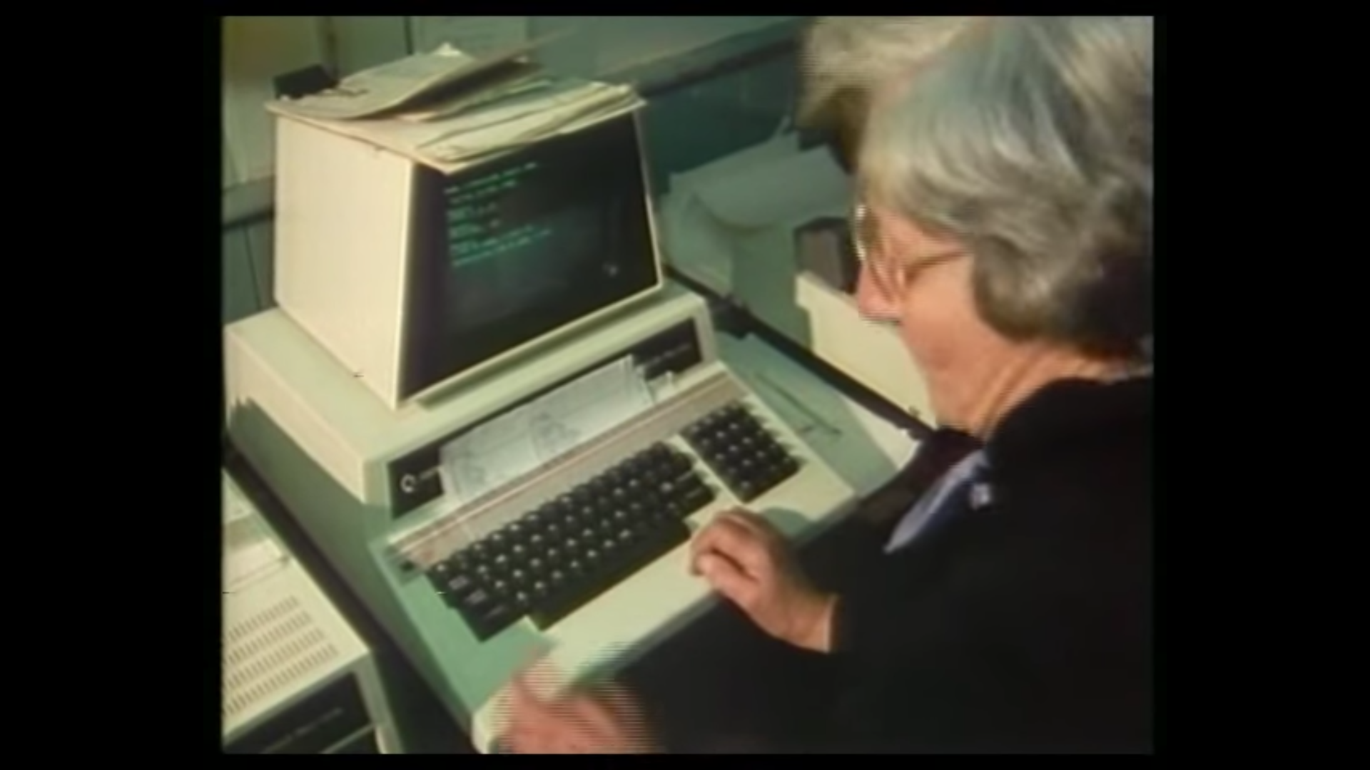 Phyllis Arandale at her computer
